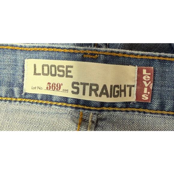 Levi's 569 Loose Straight Fit Jeans Men’s 38x30 Medium Blue 100% Cotton - Picture 4 of 7